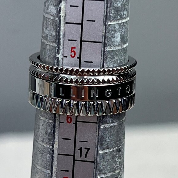Daniel Wellington Elevation Ring 52 US 6 Silver Stainless Steel Geometric NWOT - Picture 3 of 8